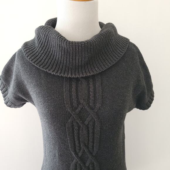 Athleta Tisbury Tunic Sweater Cable Knit Cozy Cashmere Gray Cowl Neck Women XS - Picture 4 of 14